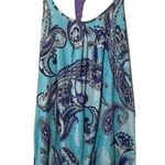 Linea Donatella Linea Donatello Nightgown Medium Spaghetti Staps Blue Paisley Print Photo 0