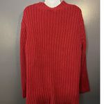 Liz Claiborne Woman Sweater Womens 1X Plus Red Ribbed Knit Pullover Long Sleeve Photo 4