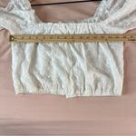 Heatherly Cottage Eyelet‎ Crop Top Balloon Sleeve Peasant Embroidered Size XSP White Photo 10