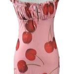 Kimchi Blue UO Cherry Bianca Mesh Mini Dress Pink Red Size Small Valentine’s Day Photo 2