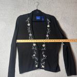 J.H. Collections Cardigan Womens L Black Embroidered Sequined Long Sleeve NEW Size L Photo 5