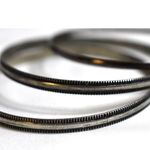 Source Unknown Trendy Stackable Set Of 3 Silver Tone Metal Black Accent 6" Grunge Bracelets Photo 3