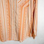 Wrangler Wrancher Shirt Small Top Orange Cream Striped Western Boho Collared 151 Photo 4
