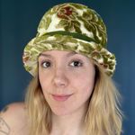 Vintage 60s Chenille Carpet Tapestry Hat Multiple Photo 0