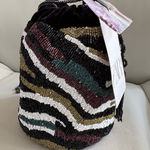 ZARA New  Beaded Safari Velvet Bucket Bag Crossbody Multicoloured tassels beaded Photo 0