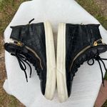 Giuseppe Zanotti  Woman Croc Embossed Black Sneakers Size 7 High Top Photo 8