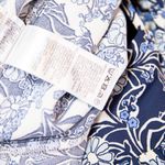 NEW Reiss Jennah Blue White Print Pattern Chiffon Puff Short Sleeve Midi Dress 2 Photo 3