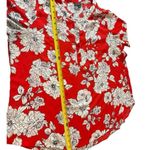 Sami & Jo Red Floral Sheer Pullover Roll Tab Sleeve V-neck Top 2x Photo 7