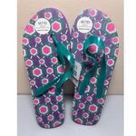 Tropic Sun Flip Flops Purple Pink Blue Dots Pattern Women's Sandals Size 7/8 New Photo 0