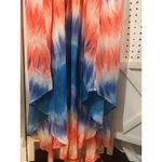 Wrapper  Tie Dye Maxi Dress Orange Blue Halter Neck Women's Size 2X Photo 8