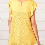 Matilda Jane Mustard Yellow Bocce Ball Top Sz S Photo 1