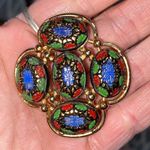 Vintage Sarah Coventry Light of the East Mosaic Brooch Vintage Gold Photo 4