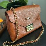 Valentino By Mario Valentino Isabelle Dollaro Leather Crossbody BrownstoneGilt W Brown Photo 4