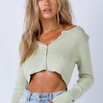 Princess Polly  The Michael cardigan top in pastel green Photo 0