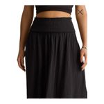 Quince  100% Organic Cotton Gauze Smocked Maxi Skirt Black XL Boho Festival Photo 1
