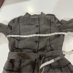 ZARA Black & White Long Sleeve Asymmetrical Button Tie Waist Coat Size L Photo 10