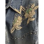 Vintage Club Z Acid Wash Denim Shirt 80s With Bedazzled Applique Detail Blue Size XL Photo 5