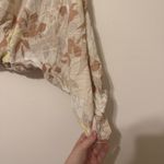 Surf Gypsy  Early Tropical Floral Tie Back Blouse Cream and Brown Photo 1