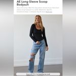 American Eagle AE Long-Sleeve Scoop-Neck Bodysuit Black Size XL Photo 7