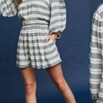 Holding Horses Anthropologie Striped 3/4 Sleeve Romper Women’s Medium Petite Photo 0