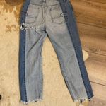 American Eagle  vintage hi-rise two tone distressed raw hem jeans Photo 2
