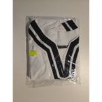 Bay Studio White & Black Stripe V Neck, Women's 1X Tunic Top, 3/4 Sleeve Photo 6