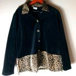 Donna M Black Gold Leopard Shirt Jacket Size M Photo 0