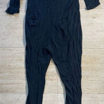 Smash + Tess Black Ribbed‎ Long Sleeve Romper Jumpsuit Loungewear Size L Photo 0