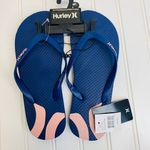 Hurley NWT  Sz 6 Blue Pink Flip Flop Sandals Photo 0