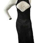 ZARA  halter neck black white sleeveless knit crochet maxi pullover dress small Photo 0