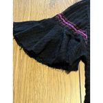 Free People Beach Black Crochet Open Knit Tunic Top Size Measured Boho Cottage Photo 3