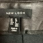 New Look Black Faux Leather High Waist Slim Fit Straight Pencil Mini Skirt Sz 6 Photo 3