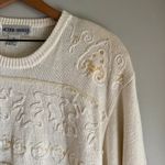 Vintage 90’s Victoria Harbour Cream Beaded Tunic Crewneck Pullover Sweater Large Photo 3