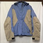 Mountain Hardwear  Conduit Ski Snowboard Jacket Blue Tan Hood Women's Size 8‎ Photo 0