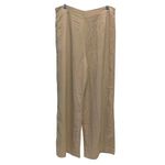 ZARA  Womens High Waisted Pleated Wide Leg Trouser Pants Beige Large‎ Photo 2