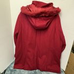 Women’s Red Wool Blend Hooded Winter Coat Faux Fur Trim Size 3XL Photo 5