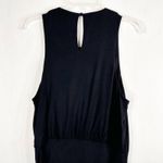 Maeve Anthropologie Medium Dress Black Solid Ruched Side Maxi Full Length 525 Photo 5