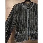 Talbots  Plus Size 16 Blue Houndstooth Blazer Coat Suit Business Casual Career Photo 2