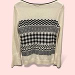 Talbots Cute creamy chevron metallic wool blend flare sleeve sweater boat neck Photo 1
