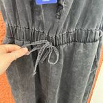 Women's Denim Scoop Neck Sleeveless Drawstring Waist Jumpsuits Overall XS Gray Photo 1