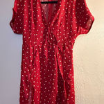 Nasty Gal  Red Dress with White Heart Pattern Photo 0