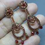 Estate Fully Signed MEDA 14k Solid Yellow Gold Chandelier Drop Stud Earring Photo 7