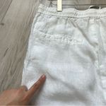 Mango  Linen Pants straight leg pull on womens White (medium) vacation resortwear Photo 6