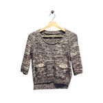 Wilfred Aritzia Space Dye Scoopneck Patch Pocket Sweater Beige Size XS Neutral Black Photo 1