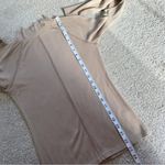 Joah Brown  Women’s Stitch Mock Neck Longsleeve Top Ribbed Thumbholes Brown M/L Photo 12