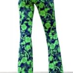 ZARA NWT  Blue/Green Patterned
Jacquard Pull On Flare Trousers
Pants Sz Medium Photo 1