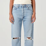 AGOLDE 90s Mid Rise Straight Distressed Blue Denim Jeans size 30 Photo 0