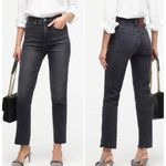 J.Crew POINT SUR Jeans Womens Size 26 Black Shoreditch Denim Cropped Raw Hem Gray Photo 1