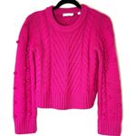 ALC Frank A.L.C. Hot Pink Knit Pom Pom Long Sleeve Wool Blend Sweater Size XS Photo 0