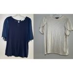 Loft BUNDLE of 2 women’s medium T-shirt casual going out basic capsule wardrobe work Photo 1